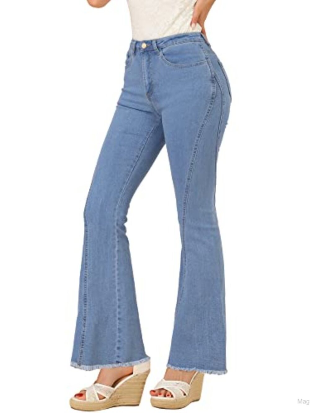 High Waisted Flare Jeans Bell Bottom 70s Retro Stretchy Denim Pants